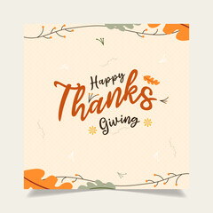 Happy Thanksgiving day social media post web banner