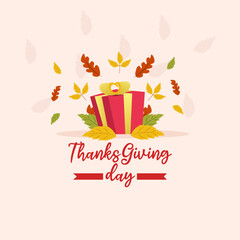 Happy Thanksgiving day social media post web banner