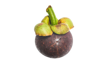 Mangosteen pattern background isolated from black background.