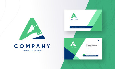 Law firm initial logo design with fresh business card design