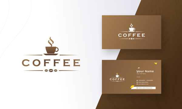 Coffee shop and restaurant logo design with fresh business card design