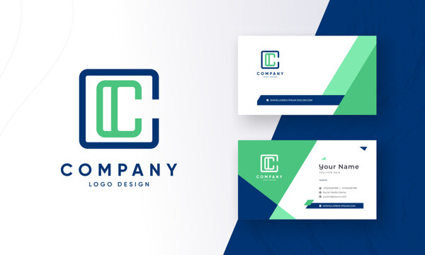 Name Initial Letters C logo design with fresh business card design