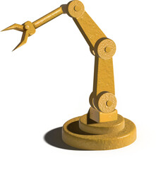 3D Realistic Factory robot arms, manipulators and cranes for manufacture industry. Flat mechanic control tool, automation technology equipment set. 
