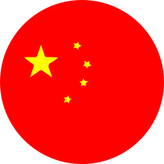 China map with flag. Isolated white background.
