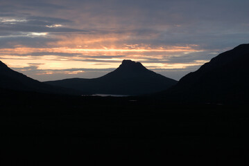 Stac Pollaidh from Loch Cul Dromannan by A835, Ullapool, Scotland