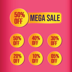 Mega sale concept template vector design. Discount abstract promotional vector design. Mega sale vector illustration.