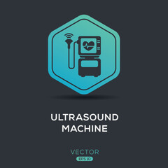 Creative (Ultrasound machine) Icon, Vector sign.