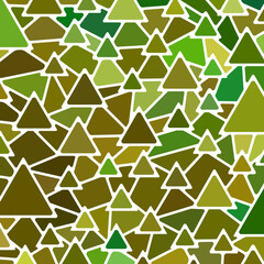 abstract vector stained-glass mosaic background - green and brown triangles