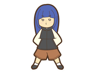 堂々とした青髪の女の子