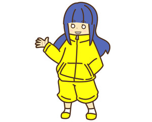 説明する青髪の女の子