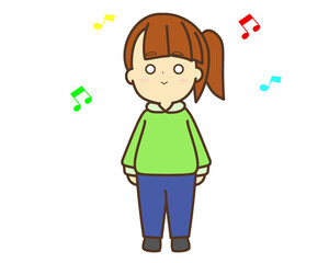 かわいいサイドテールの女の子