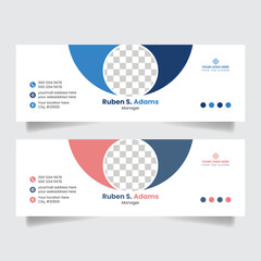 Corporate business email signature or personal facebook cover page template vector illustration