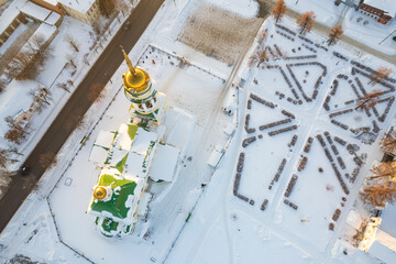 top view of the church in kamensk-uralsky church square