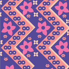 seamless batik pattern with flowers
