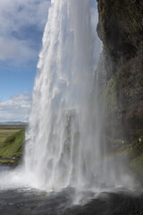 Fototapeta na wymiar From behind the Waterfall Iceland 