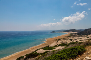 Looking out over Golden Beach on the Karpaz peninsula, in Northern Cyprus