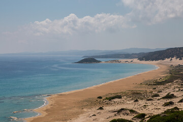 Looking out over Golden Beach on the Karpaz peninsula, in Northern Cyprus