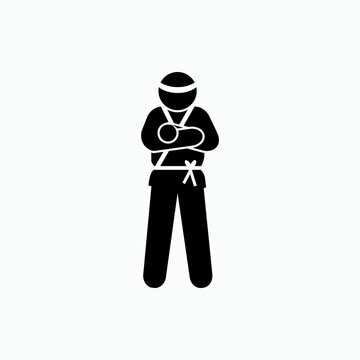 Master Icon. Kungfu Fighter Symbol - Vector.    