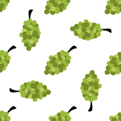 Vector seamless pattern with grapes. Fruit pattern