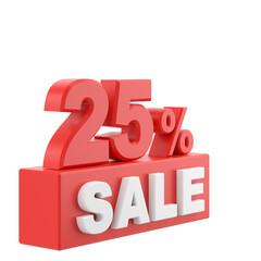 Twenty five percent sale. 25% sale. Sale banner decoration.
