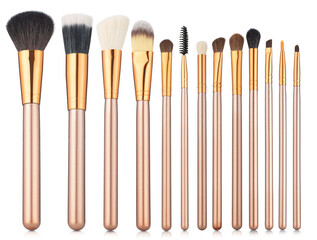 Makeup brushes set mockup