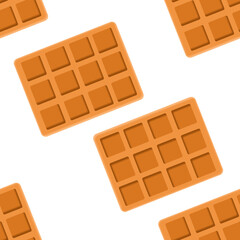 waffle seamless illustration. holiday concept national waffle day. Design for the background, printing on fabric, textiles, postcard, napkin, tablecloth, paper, notepad.