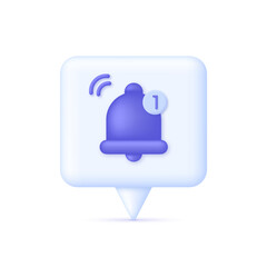 3D Reminder illustration. Speech Bubble. Vector for alert and announcement. Notifications page. Business planning, reminder, timetable, events.