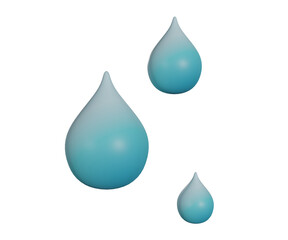 3D drop of water front