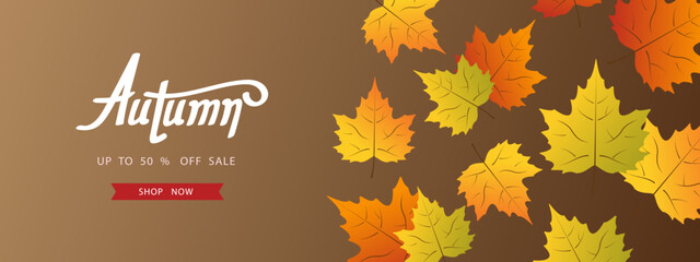 Autumn background with leaf for shopping sale