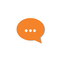 Chat vector flat icon, floating conversation bubble in orange color, vector illustration.