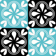 Seamless abstract floral tile pattern