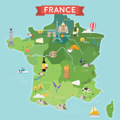 France tourist map. - 524722542