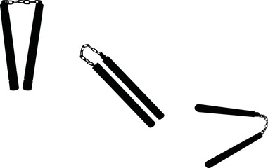 Nunchucks Eps Vector,  Silhouette, Logo, Nunchucks  Eps Vector Cut Files for Cricut Design, Nunchucks  Digital Commercial Clipart 