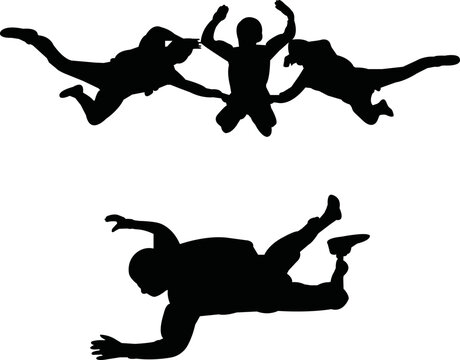 Skydiving vector eps,  Silhouette, Logo, Skydiving vector eps Cut Files for Cricut Design, Skydiving  Digital Commercial Clipart - PNG, EPS