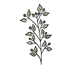 Watercolor Flower leaves