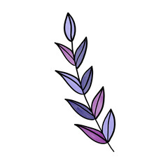 Watercolor Flower leaves