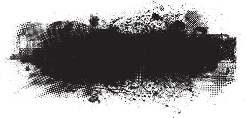 Glitch distorted geometric shape . Noise destroyed logo . Trendy defect error shapes . Glitched frame .Grunge textured . Distressed effect .Vector shapes with a halftone dots screen print texture.