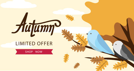 Autumn background with leaf for shopping sale