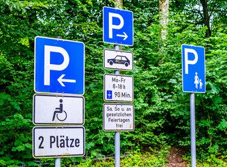 typical german parking signs