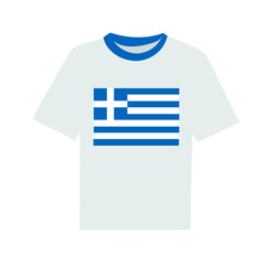 Greece flag printed t-shirt vector illustration isolated on white background.