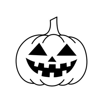Pumpkin line art vector illustration  Halloween.