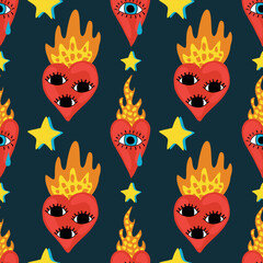 sacred heart seamless pattern design