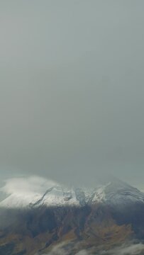 Active Popocatepetl volcano in Puebla Mexico