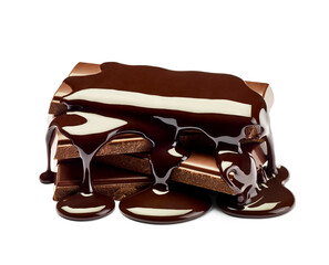 chocolate sweet food dessert stack syrup candy leaking liquid delicious ingredient melt topping