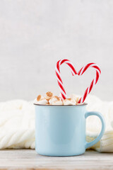 Christmas candy cane cozy background.