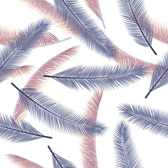 Floral feather plumage vector seamless pattern. Creative wrapping paper. Airy natural feather plumage wallpaper pattern.