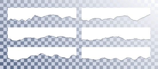 Obraz premium Torn edges of paper, craft design elements vector collection. Ripped edges paper borders