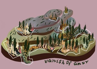 illustration of mountain cubism