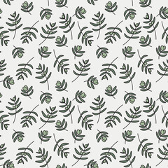 Olive branch seamless pattern. Vector illustration.