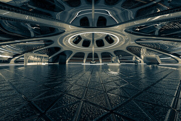 inside the ufo space ship camera on the flor view © DM7